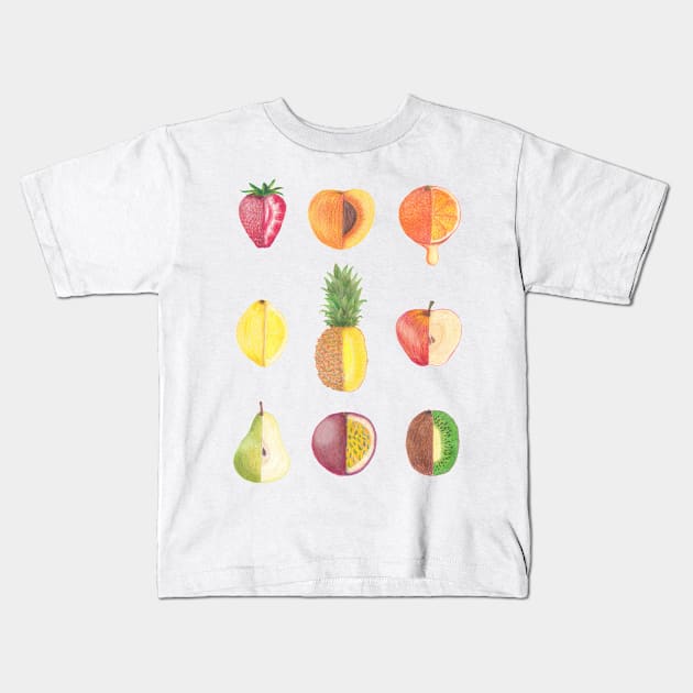 Fruits Kids T-Shirt by Jean Creative